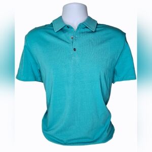NWT Kenneth Cole Men's Short Sleeve Polo #KQ9V24DPAFC Deep Aqua Size M
